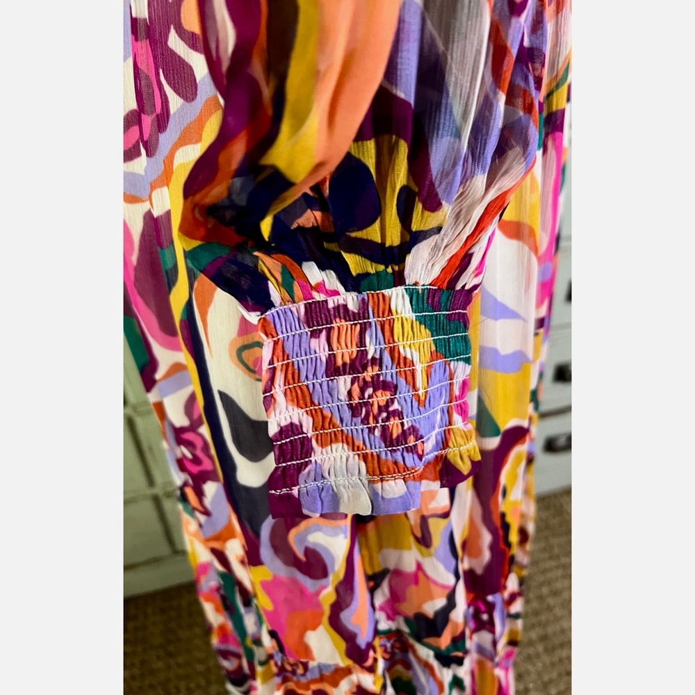 Anthropologie Odetta V-Neck Ruffle Maxi Dress M - Picture 5 of 16